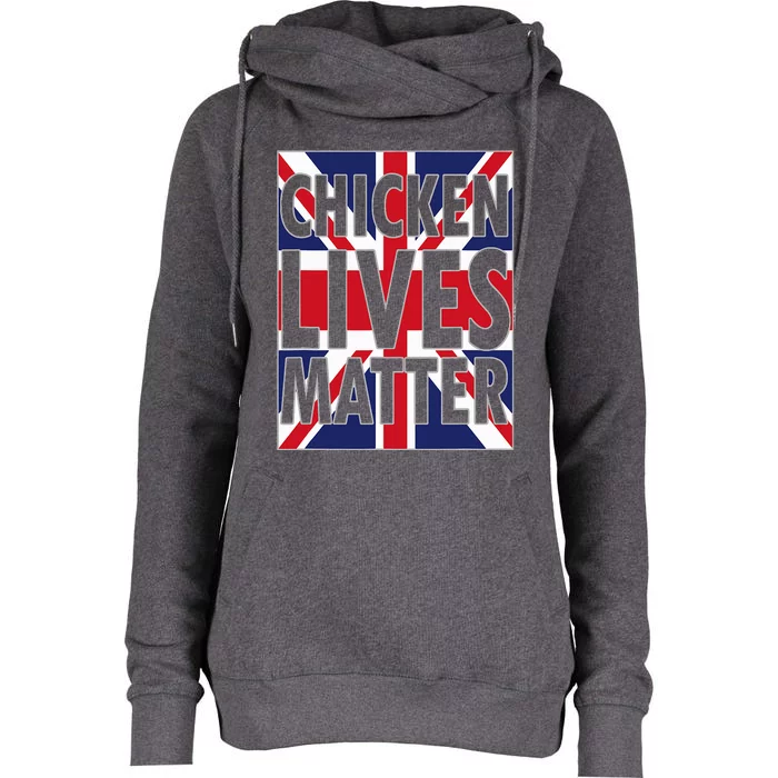 Uk British Flag England Chicken Lives Matter Womens Funnel Neck Pullover Hood