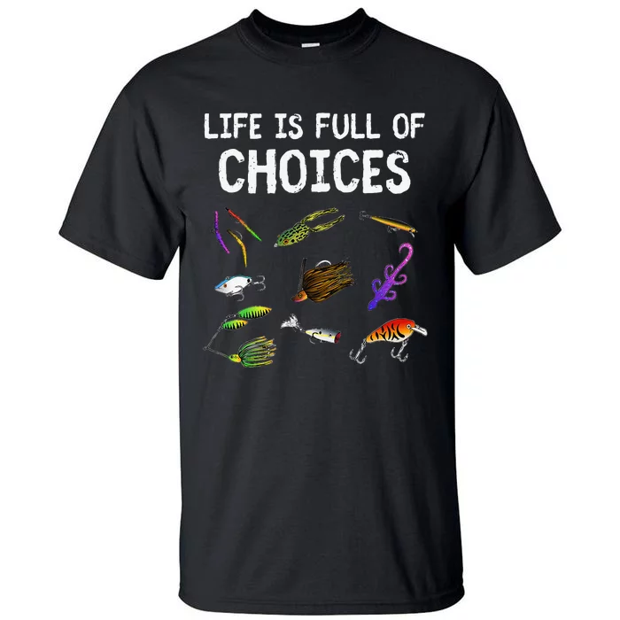 Unique Bass Fishing Gift Assorted Lures For Bass Fisherman Tall T-Shirt