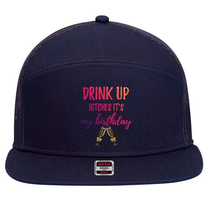 Up Bitches Forty 40th Birthday Joke Gag Sayings Gift 7 Panel Mesh Trucker Snapback Hat