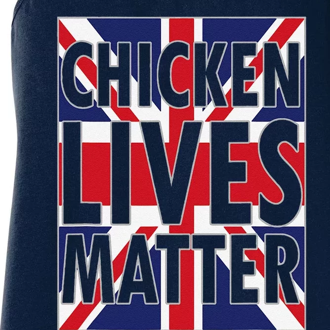 Uk British Flag England Chicken Lives Matter Women's Racerback Tank