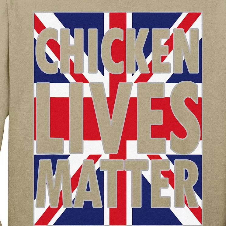 Uk British Flag England Chicken Lives Matter Tall Long Sleeve T-Shirt