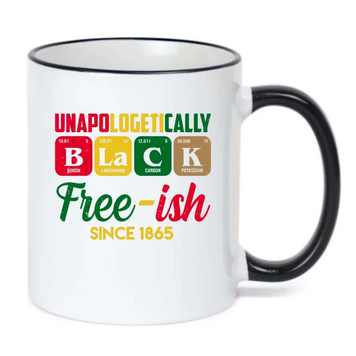 Unapologetically Black Free Ish Since 1865 Juneteenth Black Color Changing Mug