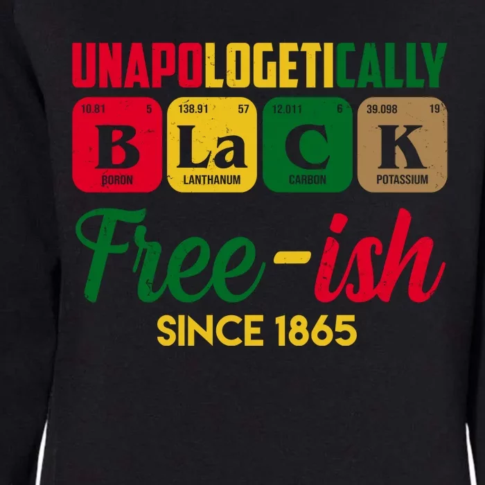 Unapologetically Black Free Ish Since 1865 Juneteenth Womens California Wash Sweatshirt