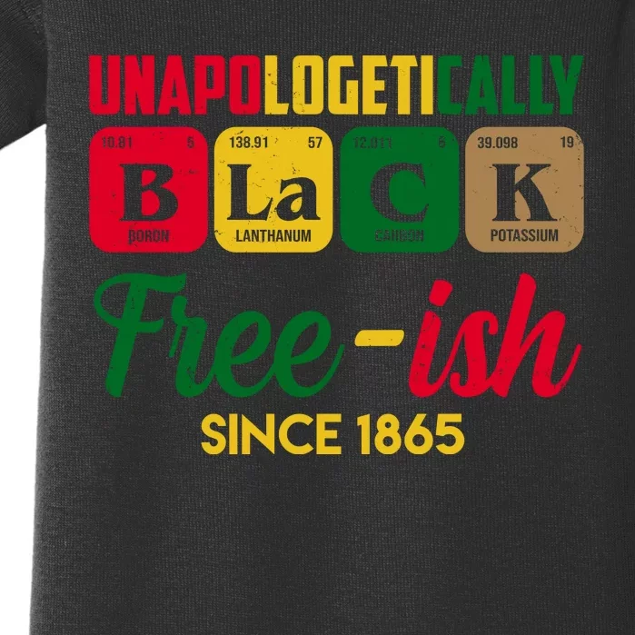 Unapologetically Black Free Ish Since 1865 Juneteenth Baby Bodysuit