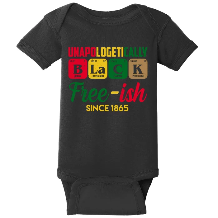 Unapologetically Black Free Ish Since 1865 Juneteenth Baby Bodysuit