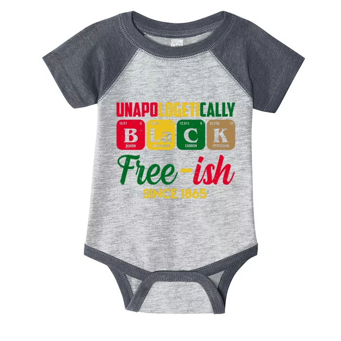 Unapologetically Black Free Ish Since 1865 Juneteenth Infant Baby Jersey Bodysuit