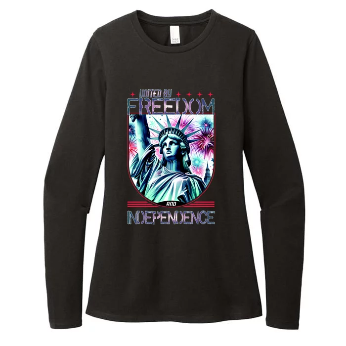 United By Freedom And Independence Womens CVC Long Sleeve Shirt