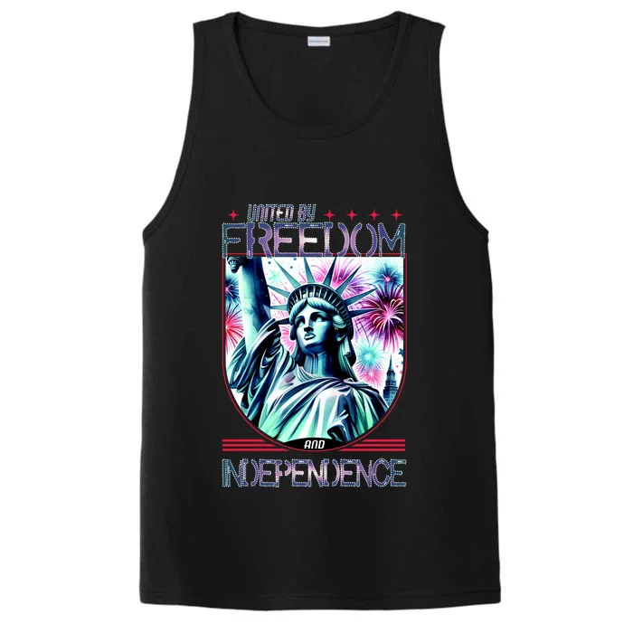 United By Freedom And Independence Performance Tank