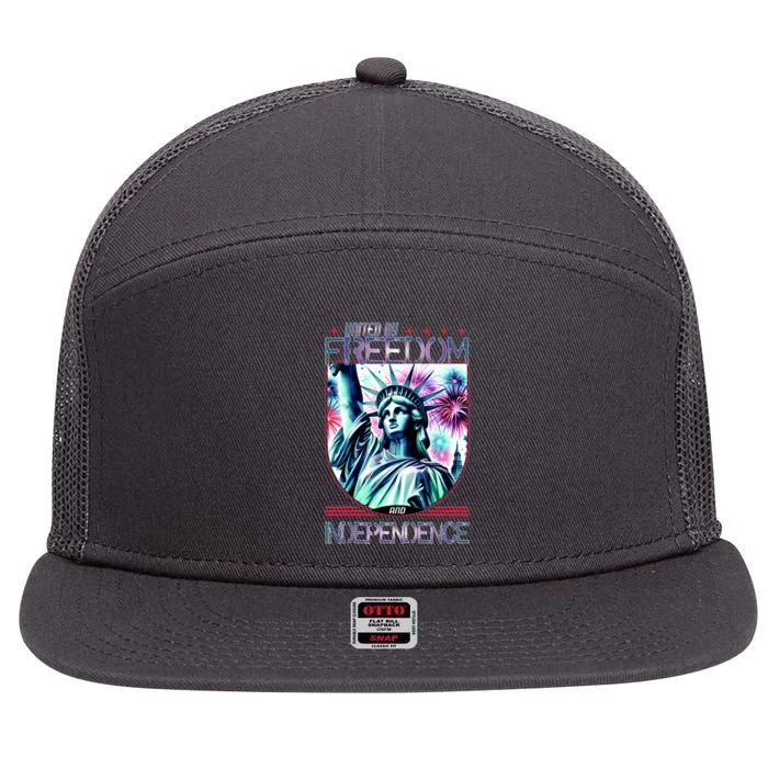 United By Freedom And Independence 7 Panel Mesh Trucker Snapback Hat