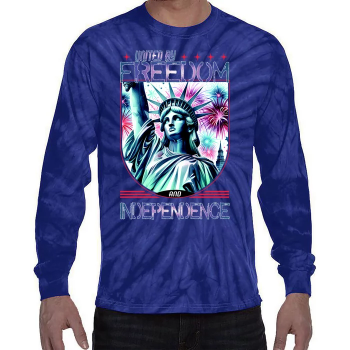 United By Freedom And Independence Tie-Dye Long Sleeve Shirt