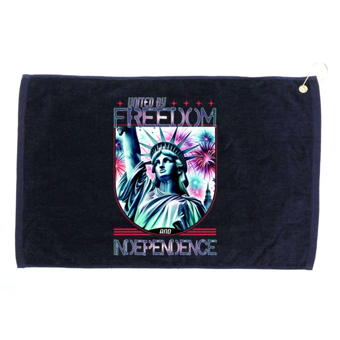 United By Freedom And Independence Grommeted Golf Towel