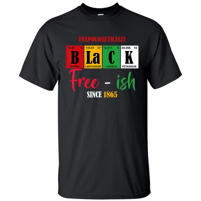 Unapologetically Black Freeish Since 1865 Juneteenth Tall T-Shirt