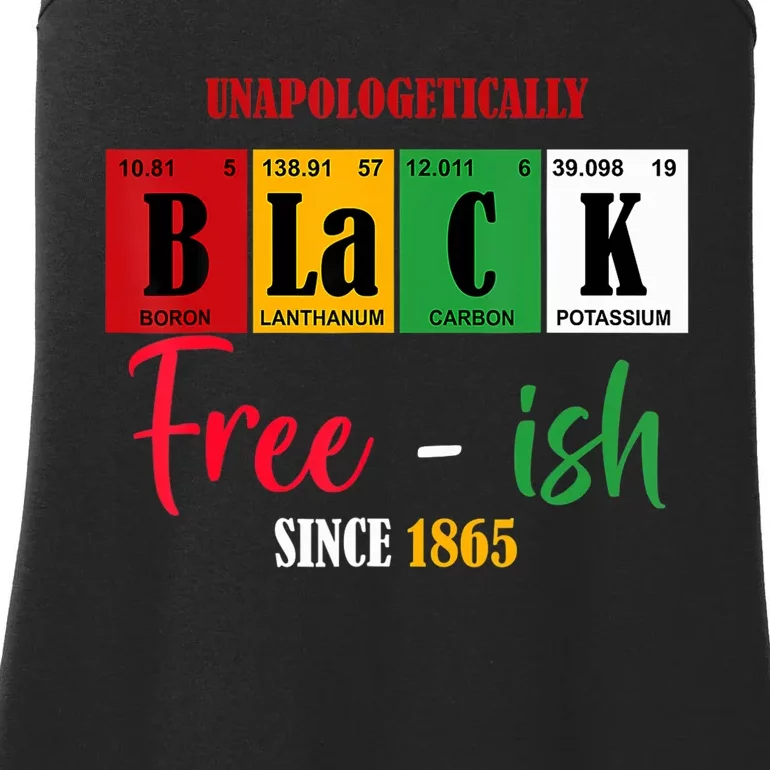 Unapologetically Black Freeish Since 1865 Juneteenth Ladies Essential Tank