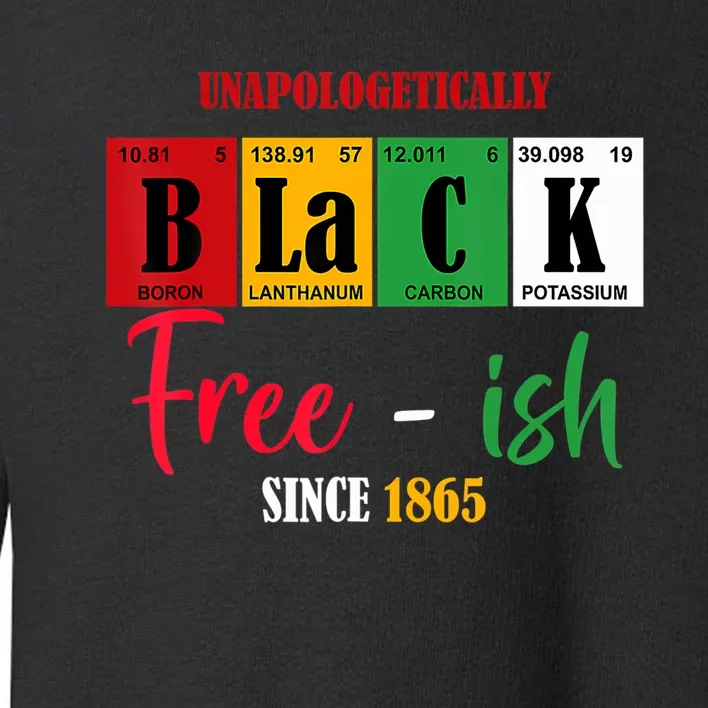 Unapologetically Black Freeish Since 1865 Juneteenth Toddler Sweatshirt