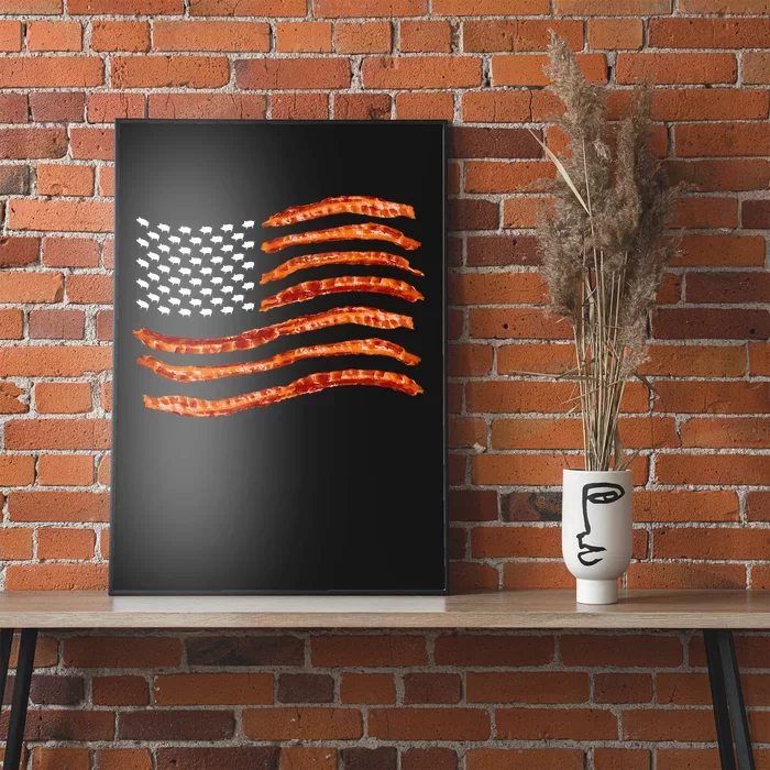 Usa Bacon Flag Cute Us Dried Pigs Funny 4th Of July Poster