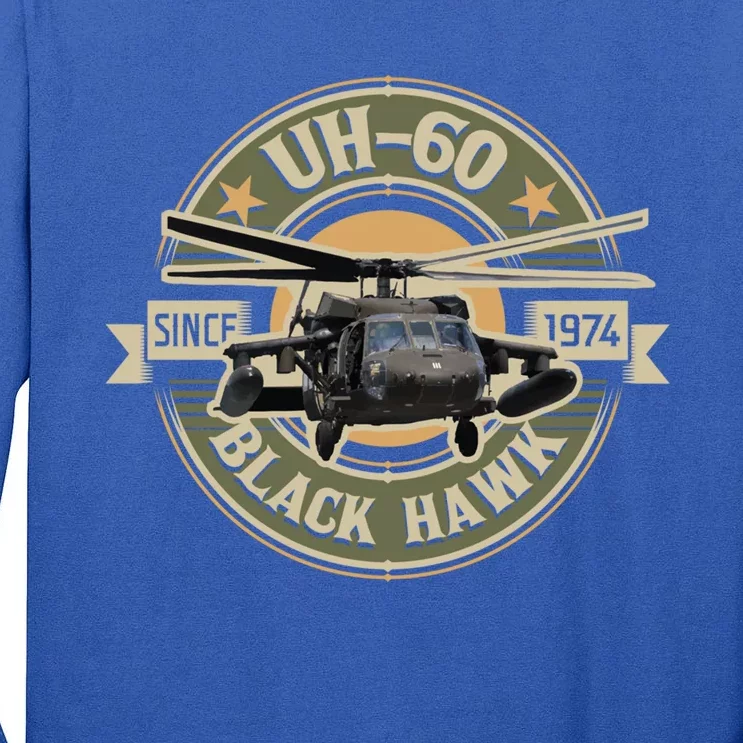 Uhgift60 Blackhawk Gift Assault Helicopter Pilot Aviation Gift Tall Long Sleeve T-Shirt