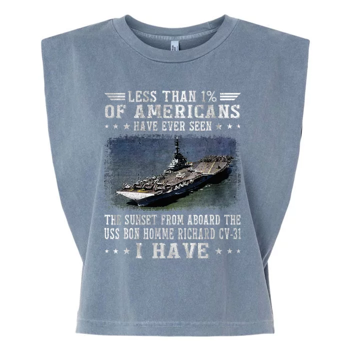 Uss Bon Homme Richard Cv31 Aircraft Carrier Sailor Veteran Garment-Dyed Women's Muscle Tee