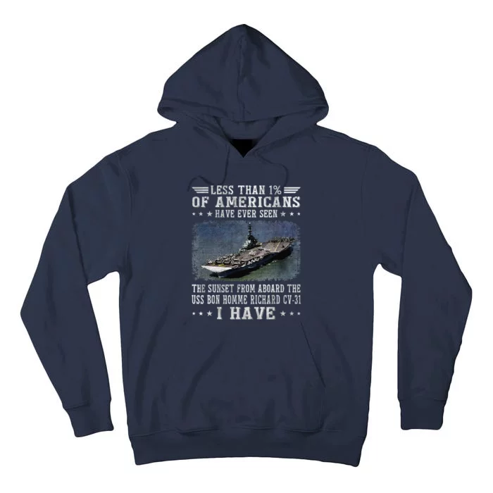 Uss Bon Homme Richard Cv31 Aircraft Carrier Sailor Veteran Tall Hoodie