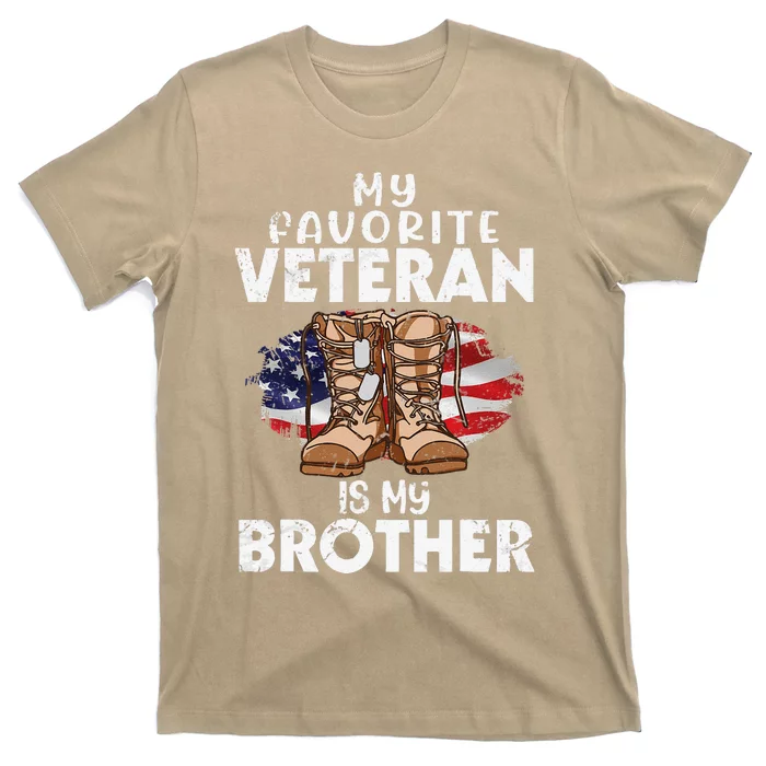 US Boot Happy Veteran Day My Favorite Veteran Is My Brother T-Shirt