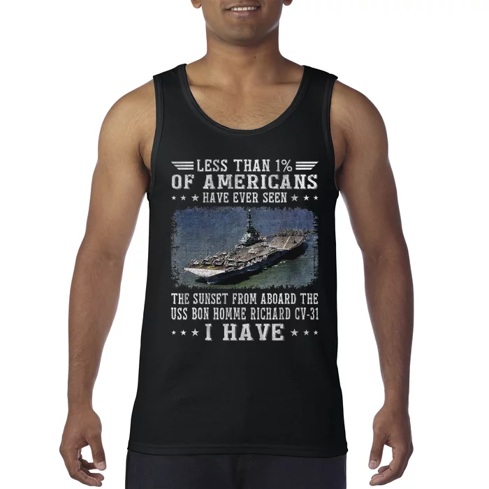 Uss Bon Homme Richard Cv 31 Aircraft Carrier Sailor Veteran Tank Top