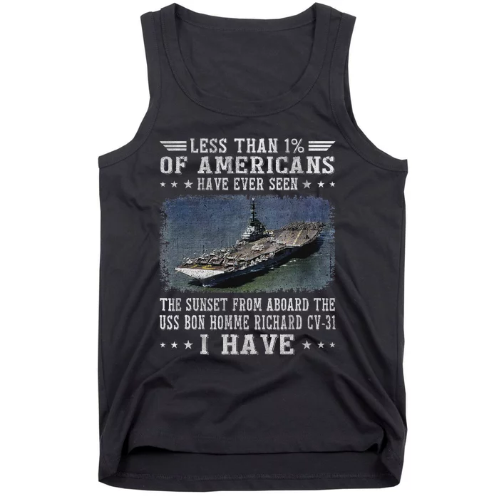 Uss Bon Homme Richard Cv 31 Aircraft Carrier Sailor Veteran Tank Top