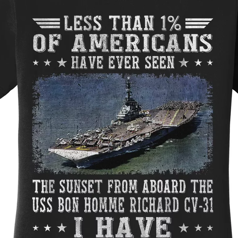 Uss Bon Homme Richard Cv 31 Aircraft Carrier Sailor Veteran Women's T-Shirt