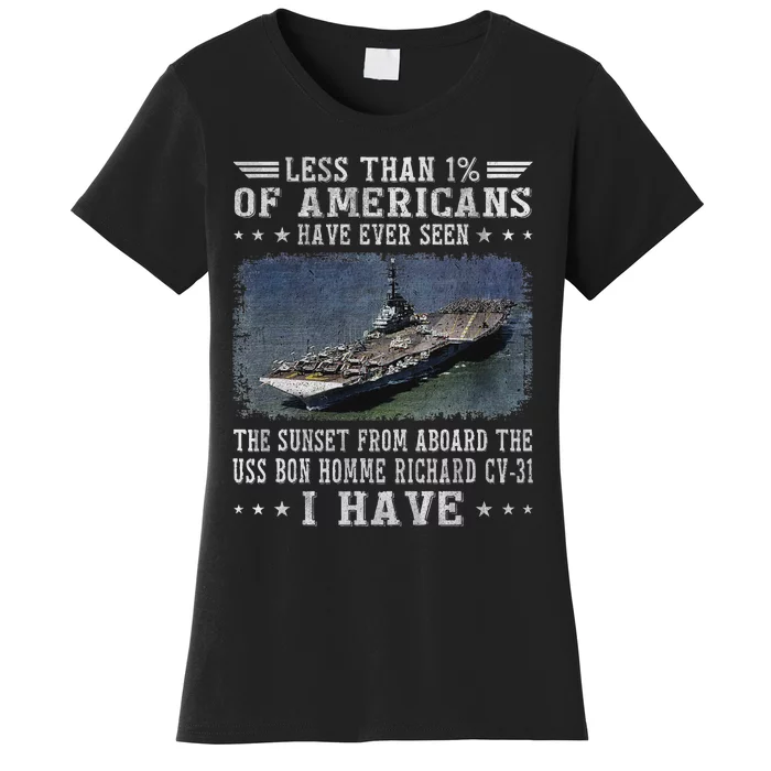 Uss Bon Homme Richard Cv 31 Aircraft Carrier Sailor Veteran Women's T-Shirt