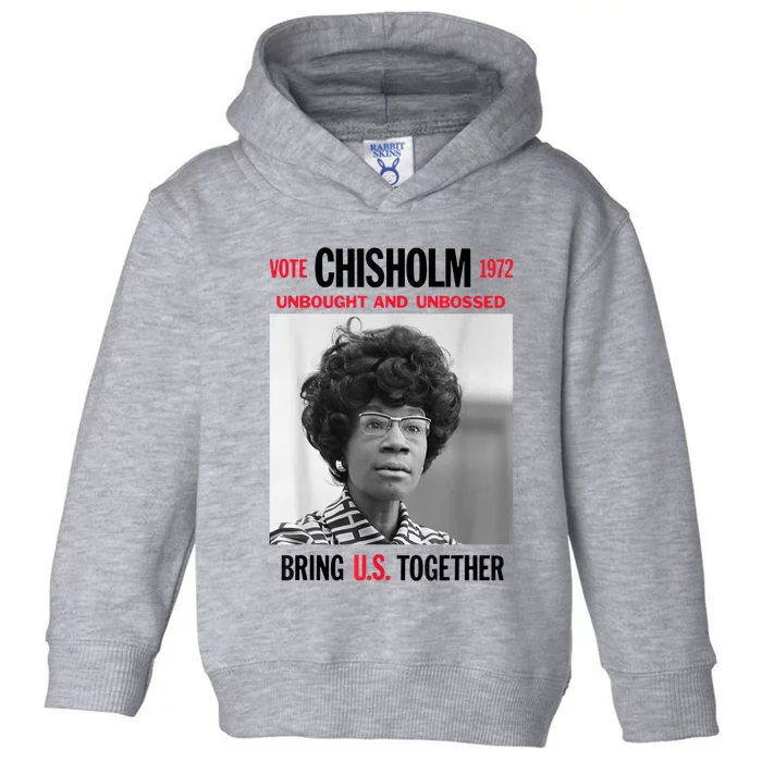 USA Black History Poster UNBOUGHT UNBOSSED Shirley Chisholm Toddler Hoodie