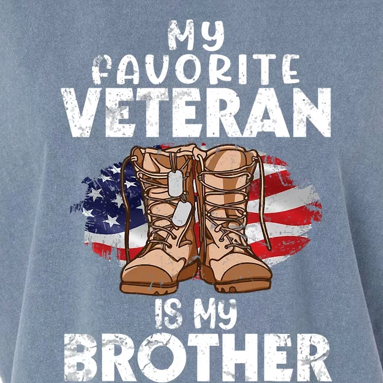 Us Boot Happy Veteran Day My Favorite Veteran Is My Brother Garment-Dyed Women's Muscle Tee