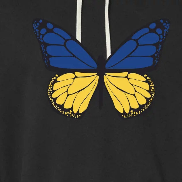 Ukraine Butterfly Illustration Garment-Dyed Fleece Hoodie