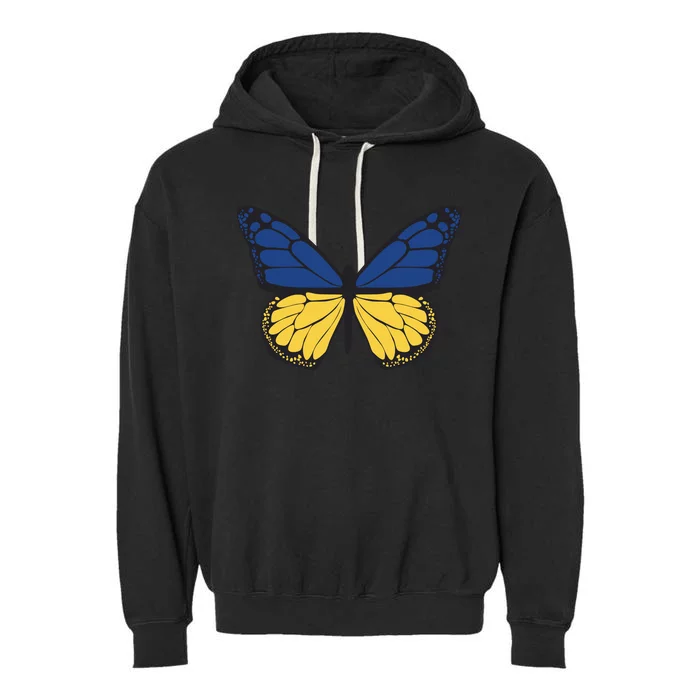 Ukraine Butterfly Illustration Garment-Dyed Fleece Hoodie