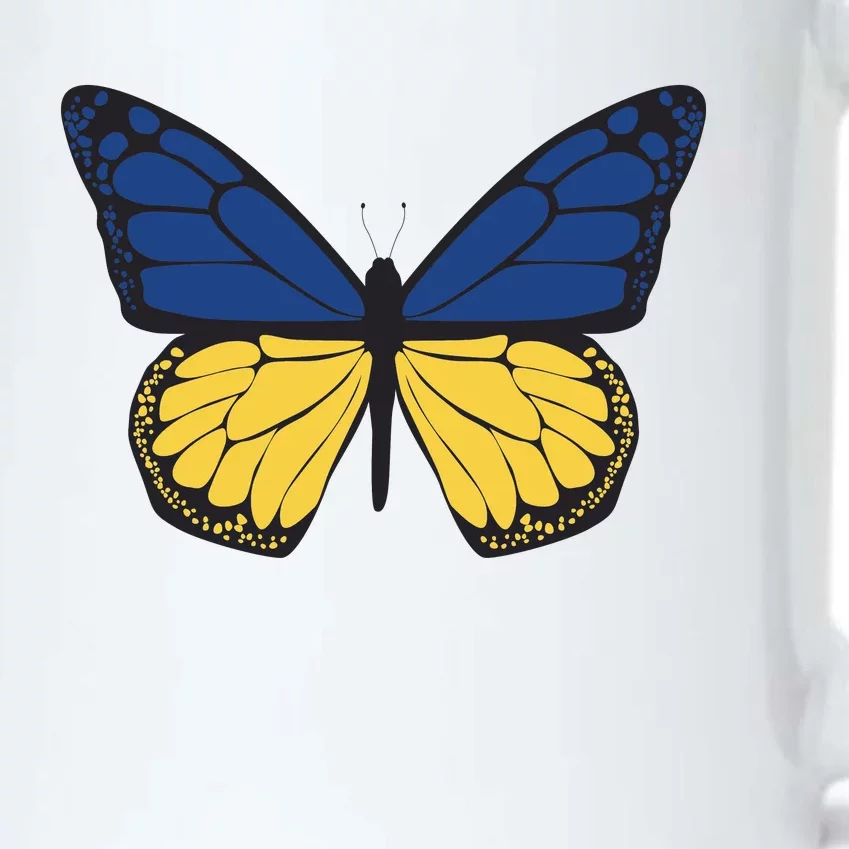 Ukraine Butterfly Illustration Black Color Changing Mug