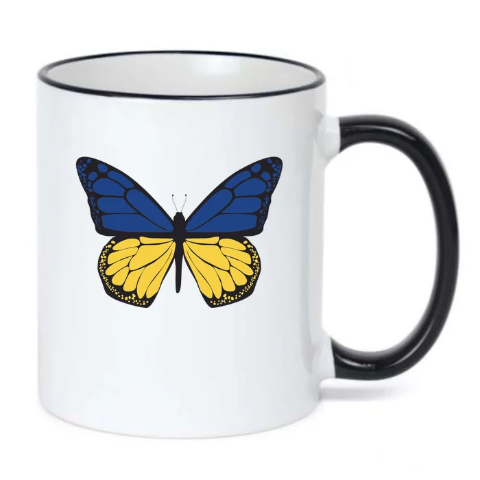 Ukraine Butterfly Illustration Black Color Changing Mug