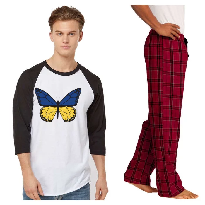 Ukraine Butterfly Illustration Raglan Sleeve Pajama Set