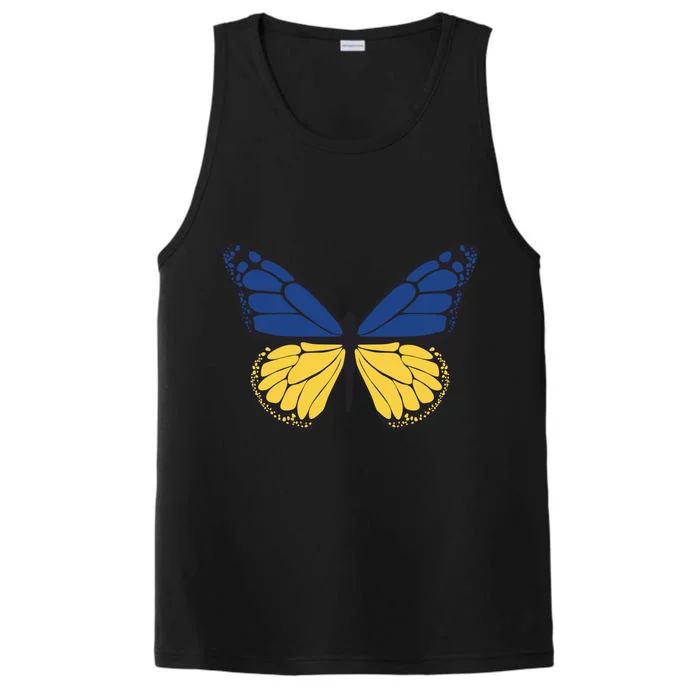 Ukraine Butterfly Illustration Performance Tank