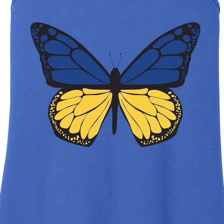 Ukraine Butterfly Illustration Ladies Essential Tank