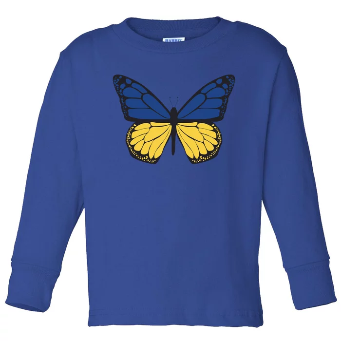 Ukraine Butterfly Illustration Toddler Long Sleeve Shirt