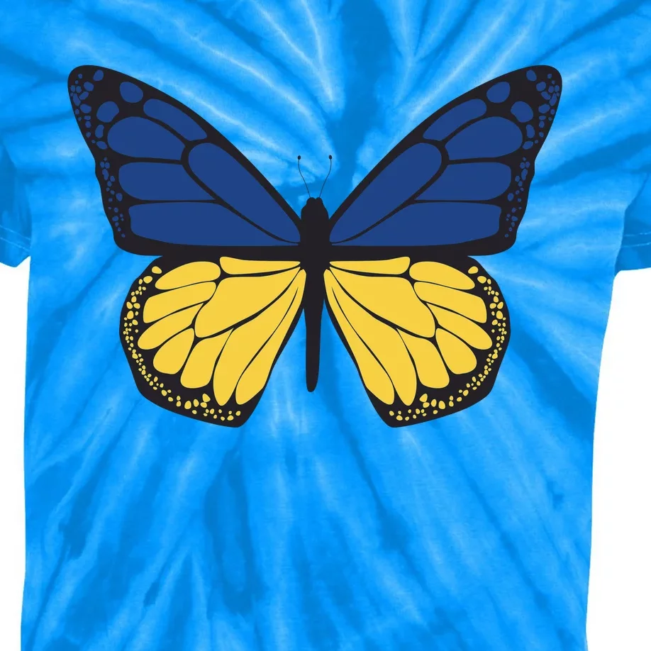 Ukraine Butterfly Illustration Kids Tie-Dye T-Shirt