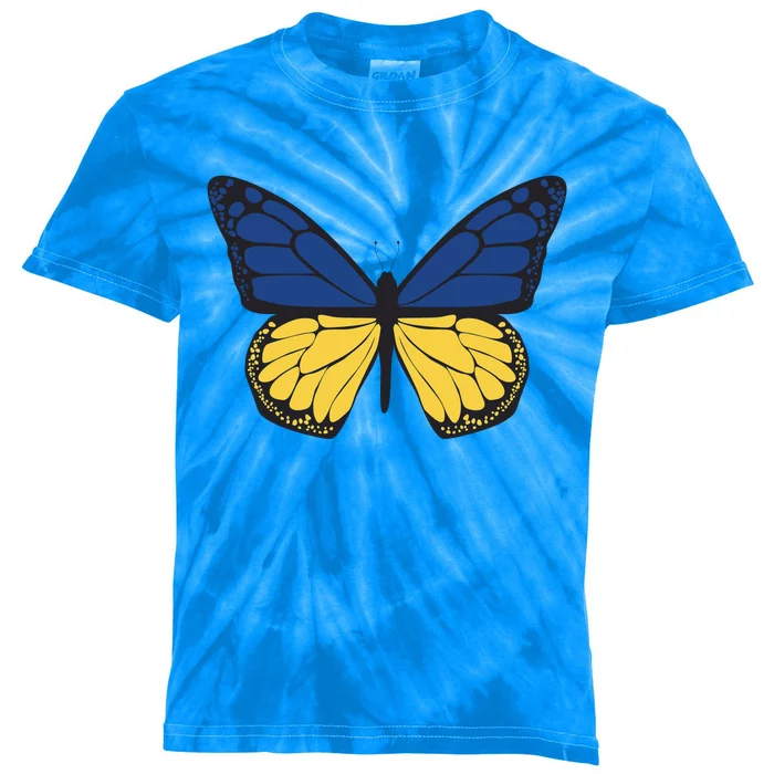 Ukraine Butterfly Illustration Kids Tie-Dye T-Shirt