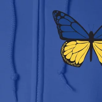 Ukraine Butterfly Illustration Full Zip Hoodie