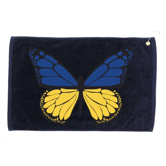 Ukraine Butterfly Illustration Grommeted Golf Towel