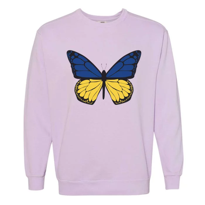 Ukraine Butterfly Illustration Garment-Dyed Sweatshirt