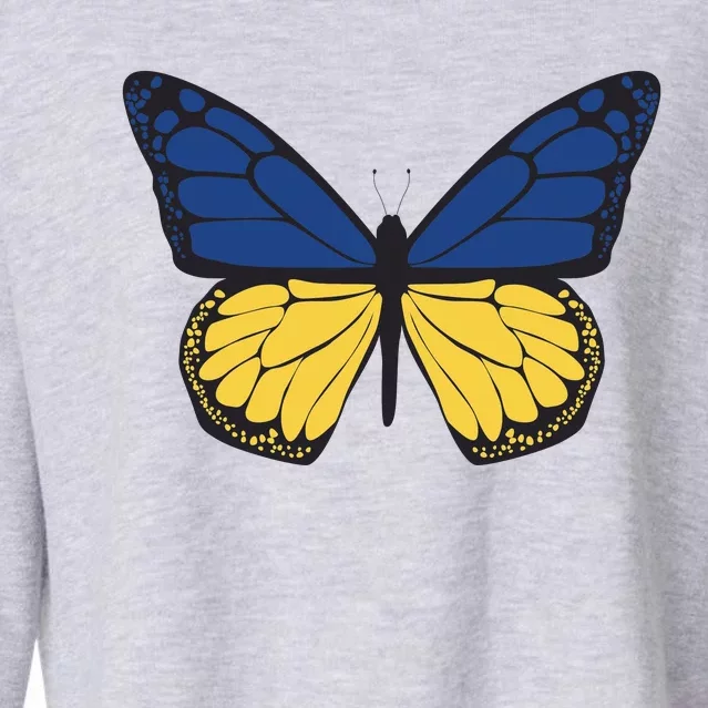 Ukraine Butterfly Illustration Cropped Pullover Crew