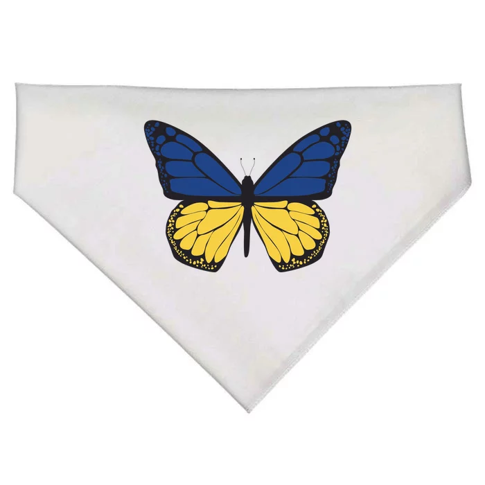 Ukraine Butterfly Illustration USA-Made Doggie Bandana