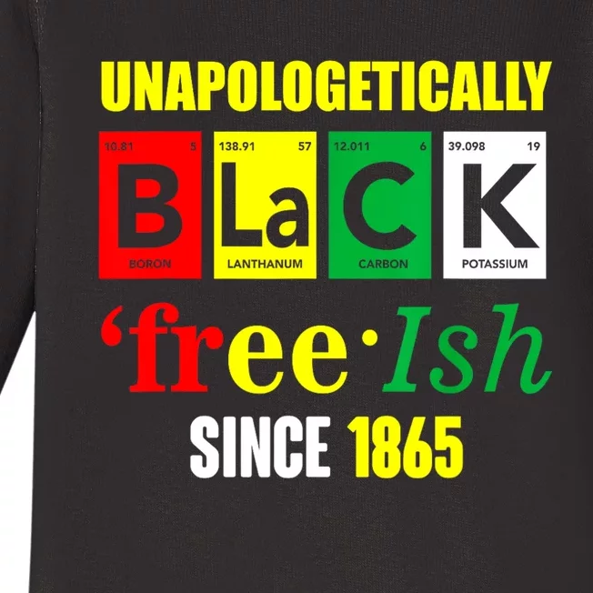 Unapologetically Black Juneteenth Freeish Since 1865 Baby Long Sleeve Bodysuit