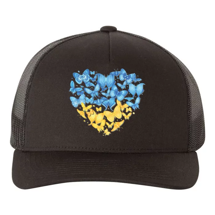 Ukrainian Butterfly Mashup Ukraine Flag Yupoong Adult 5-Panel Trucker Hat