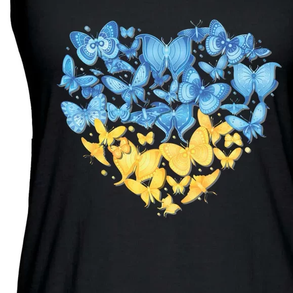 Ukrainian Butterfly Mashup Ukraine Flag Ladies Essential Flowy Tank