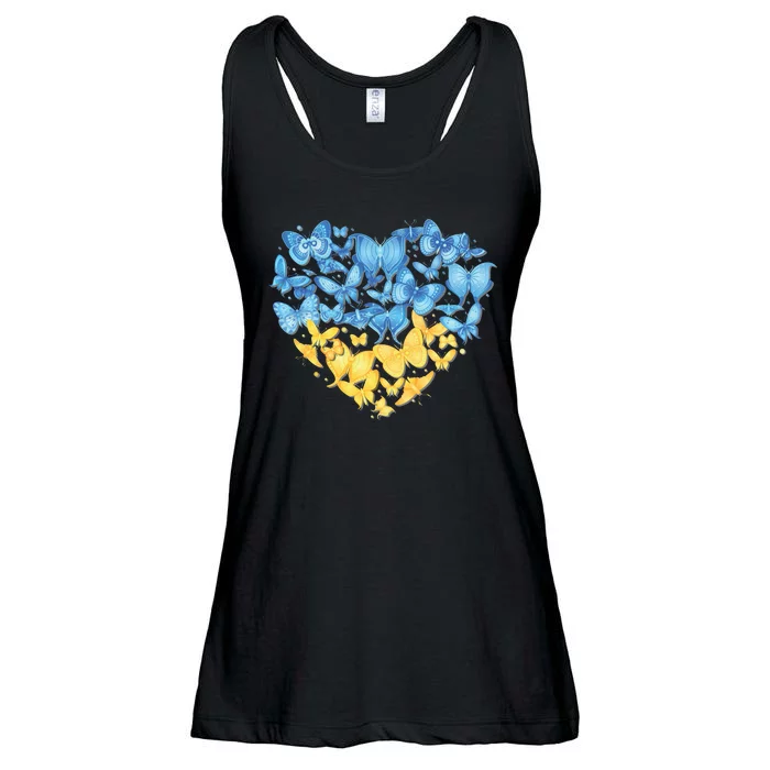 Ukrainian Butterfly Mashup Ukraine Flag Ladies Essential Flowy Tank