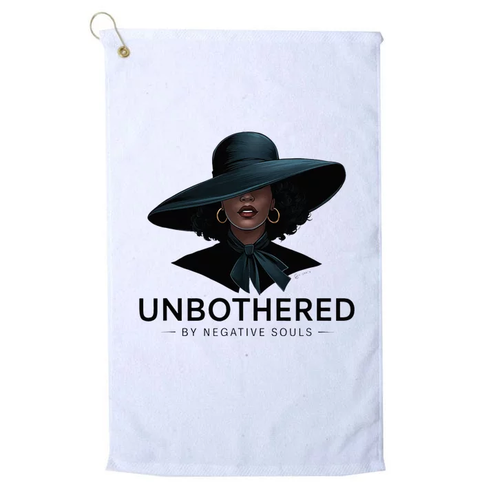 Unbothered By Negative Souls Sassy Black Girl Queen Ladies Platinum Collection Golf Towel