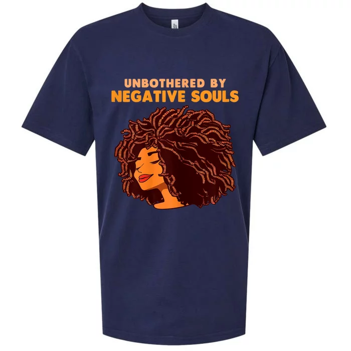 Unbothered By Negative Souls Black History Month African Sueded Cloud Jersey T-Shirt